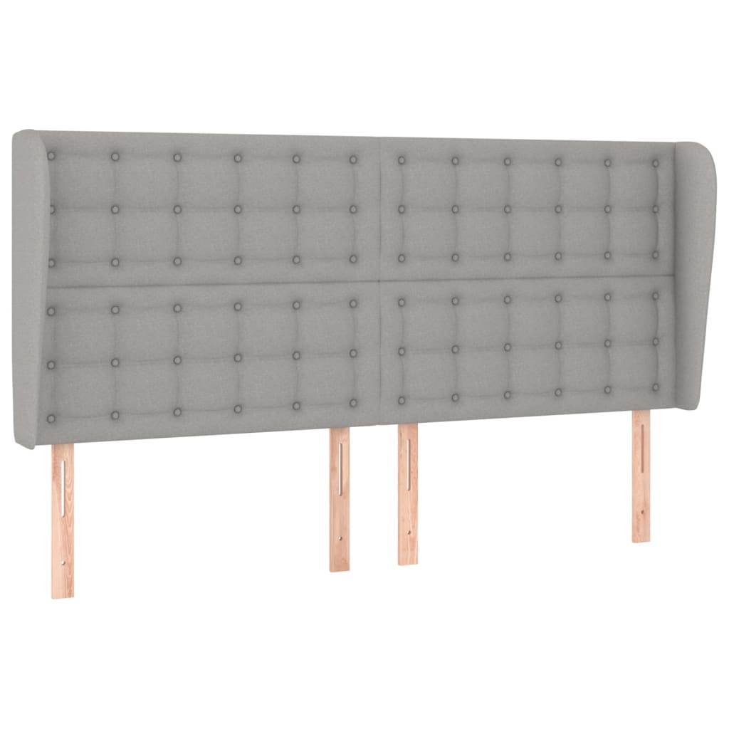 Hoofdbord met randen 163x23x118/128 cm stof lichtgrijs Hoofdborden en voetborden | Creëer jouw Trendy Thuis | Gratis bezorgd & Retour | Trendy.nl