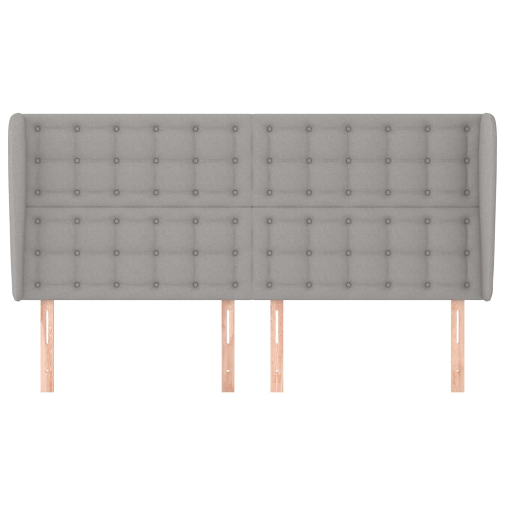 Hoofdbord met randen 163x23x118/128 cm stof lichtgrijs Hoofdborden en voetborden | Creëer jouw Trendy Thuis | Gratis bezorgd & Retour | Trendy.nl