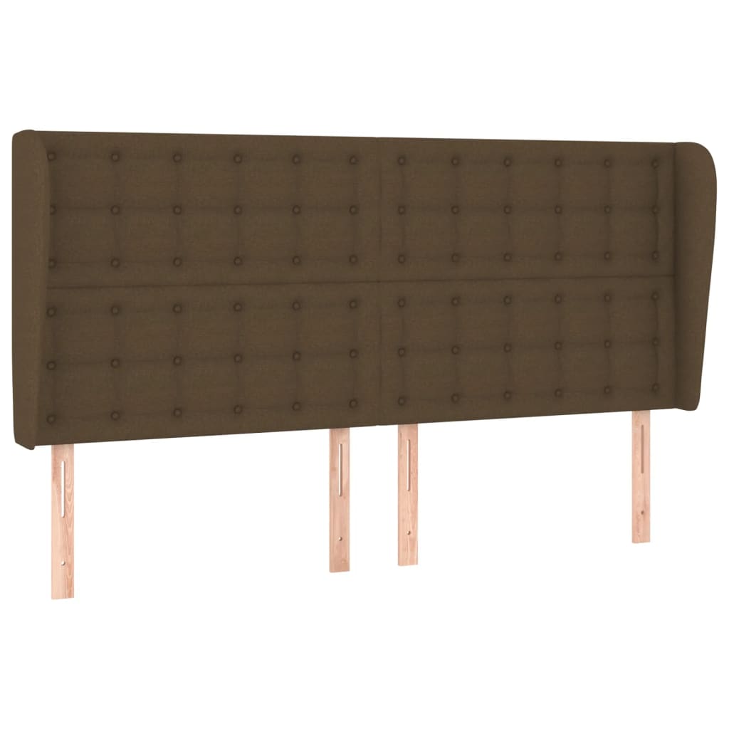 Hoofdbord met randen 183x23x118/128 cm stof donkerbruin Hoofdborden en voetborden | Creëer jouw Trendy Thuis | Gratis bezorgd & Retour | Trendy.nl