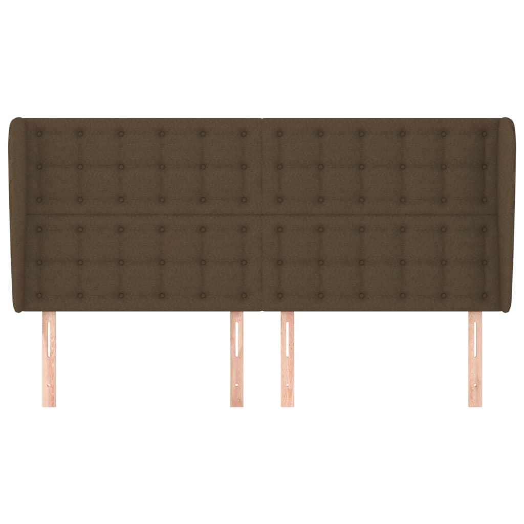 Hoofdbord met randen 183x23x118/128 cm stof donkerbruin Hoofdborden en voetborden | Creëer jouw Trendy Thuis | Gratis bezorgd & Retour | Trendy.nl