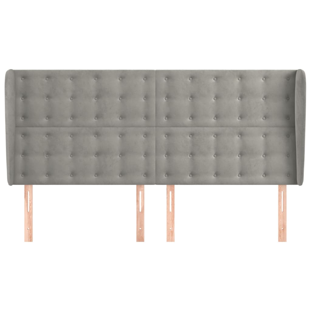 Hoofdbord met randen 163x23x118/128 cm fluweel lichtgrijs Hoofdborden en voetborden | Creëer jouw Trendy Thuis | Gratis bezorgd & Retour | Trendy.nl