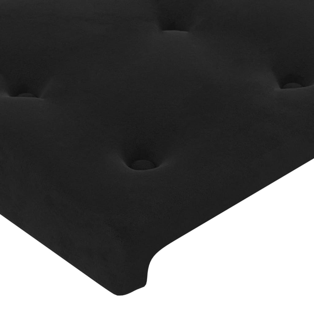 Hoofdbord met randen 163x23x118/128 cm fluweel zwart Hoofdborden en voetborden | Creëer jouw Trendy Thuis | Gratis bezorgd & Retour | Trendy.nl