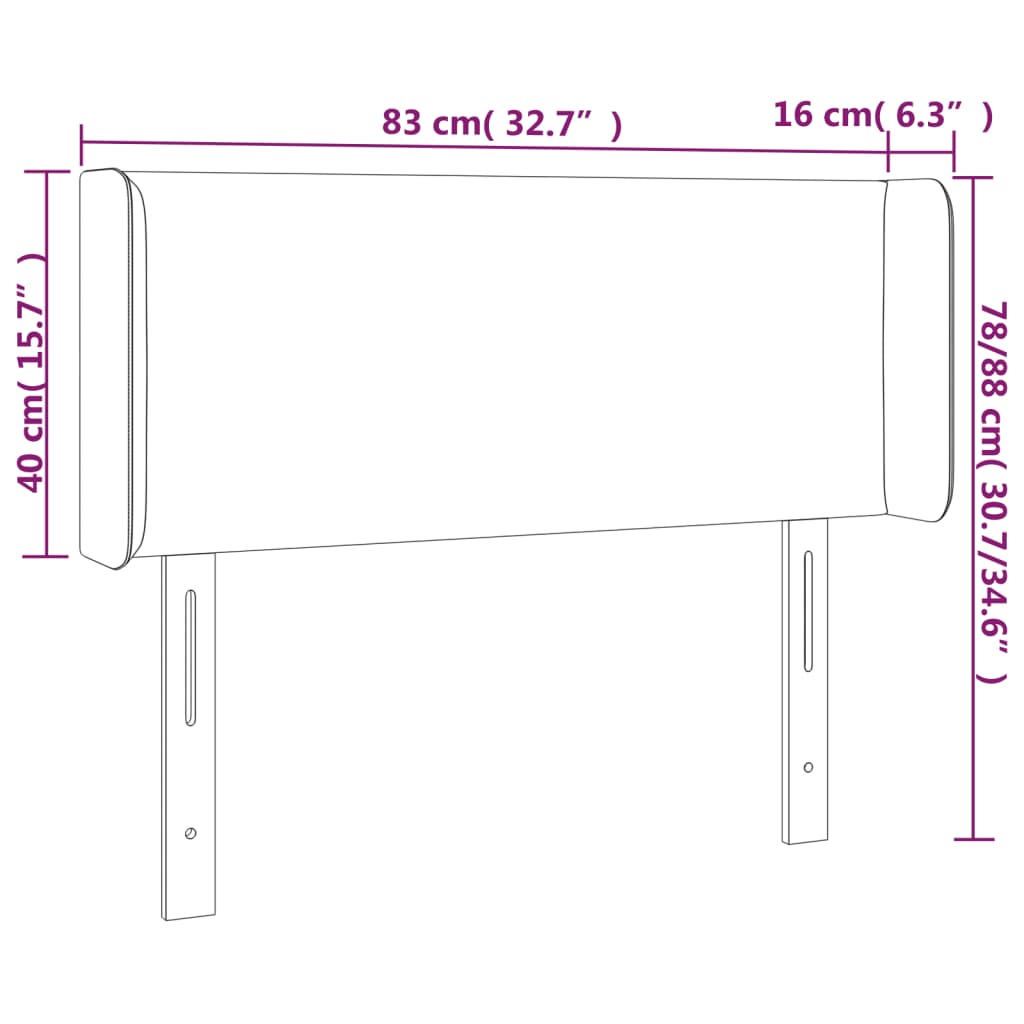 Hoofdbord met randen 83x16x78/88 cm fluweel roze Hoofdborden en voetborden | Creëer jouw Trendy Thuis | Gratis bezorgd & Retour | Trendy.nl