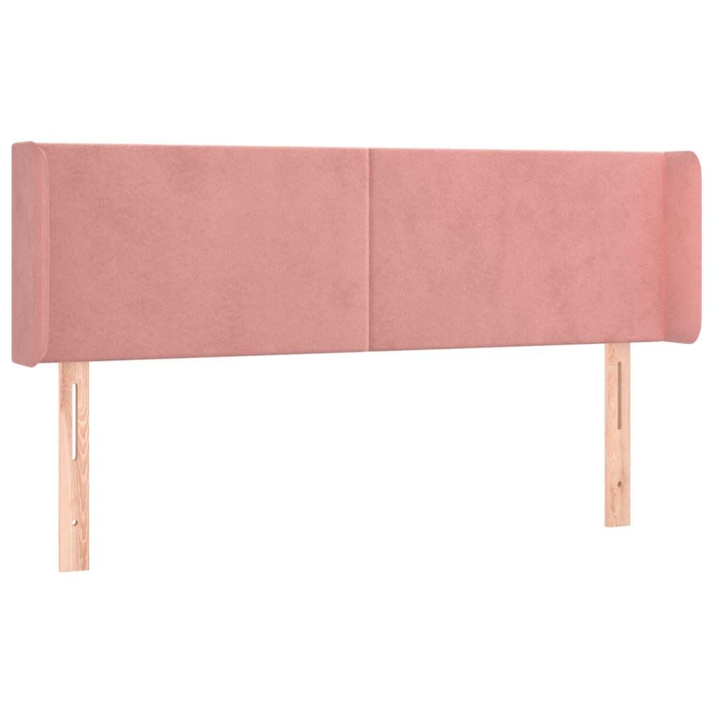 Hoofdbord met randen 147x16x78/88 cm fluweel roze Hoofdborden en voetborden | Creëer jouw Trendy Thuis | Gratis bezorgd & Retour | Trendy.nl