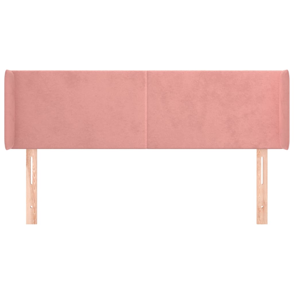 Hoofdbord met randen 147x16x78/88 cm fluweel roze Hoofdborden en voetborden | Creëer jouw Trendy Thuis | Gratis bezorgd & Retour | Trendy.nl