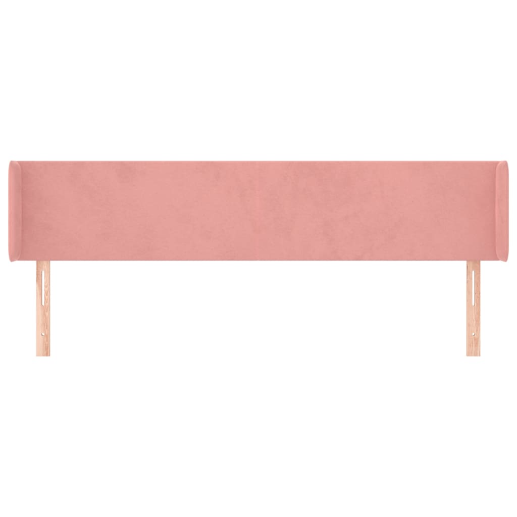 Hoofdbord met randen 203x16x78/88 cm fluweel roze Hoofdborden en voetborden | Creëer jouw Trendy Thuis | Gratis bezorgd & Retour | Trendy.nl