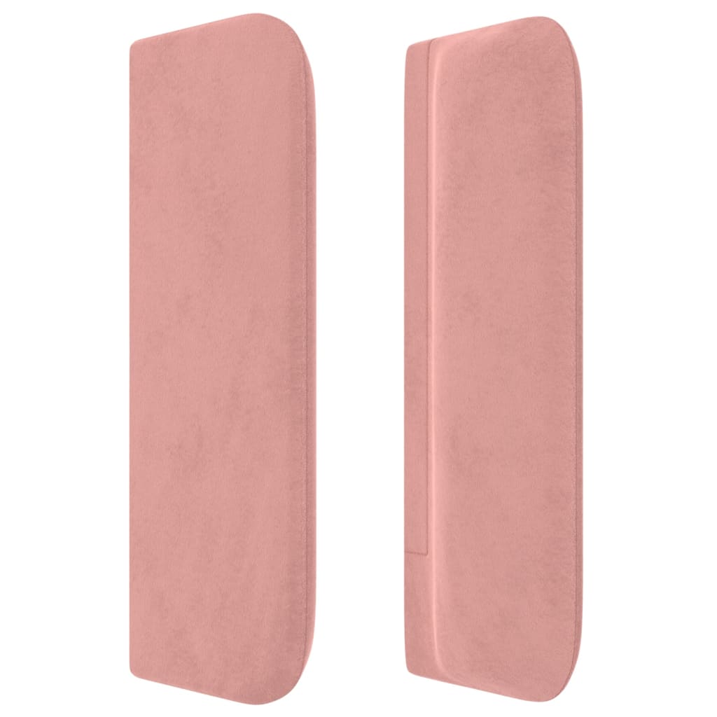 Hoofdbord met randen 203x16x78/88 cm fluweel roze Hoofdborden en voetborden | Creëer jouw Trendy Thuis | Gratis bezorgd & Retour | Trendy.nl