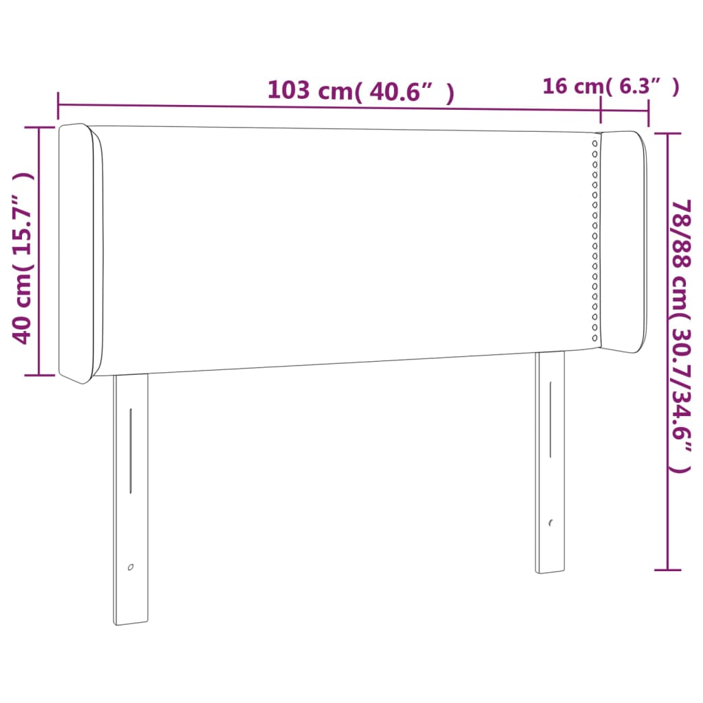 Hoofdbord met randen 103x16x78/88 cm fluweel roze Hoofdborden en voetborden | Creëer jouw Trendy Thuis | Gratis bezorgd & Retour | Trendy.nl