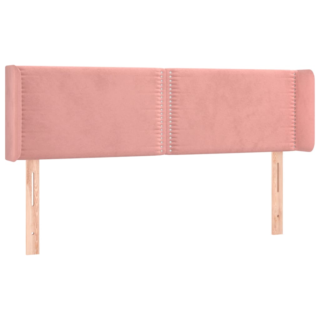 Hoofdbord met randen 147x16x78/88 cm fluweel roze Hoofdborden en voetborden | Creëer jouw Trendy Thuis | Gratis bezorgd & Retour | Trendy.nl