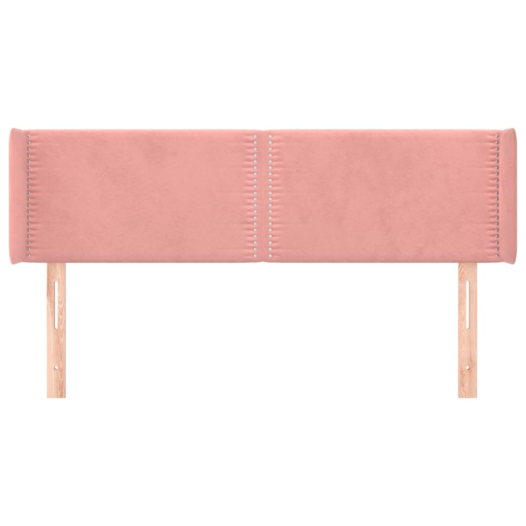 Hoofdbord met randen 147x16x78/88 cm fluweel roze Hoofdborden en voetborden | Creëer jouw Trendy Thuis | Gratis bezorgd & Retour | Trendy.nl