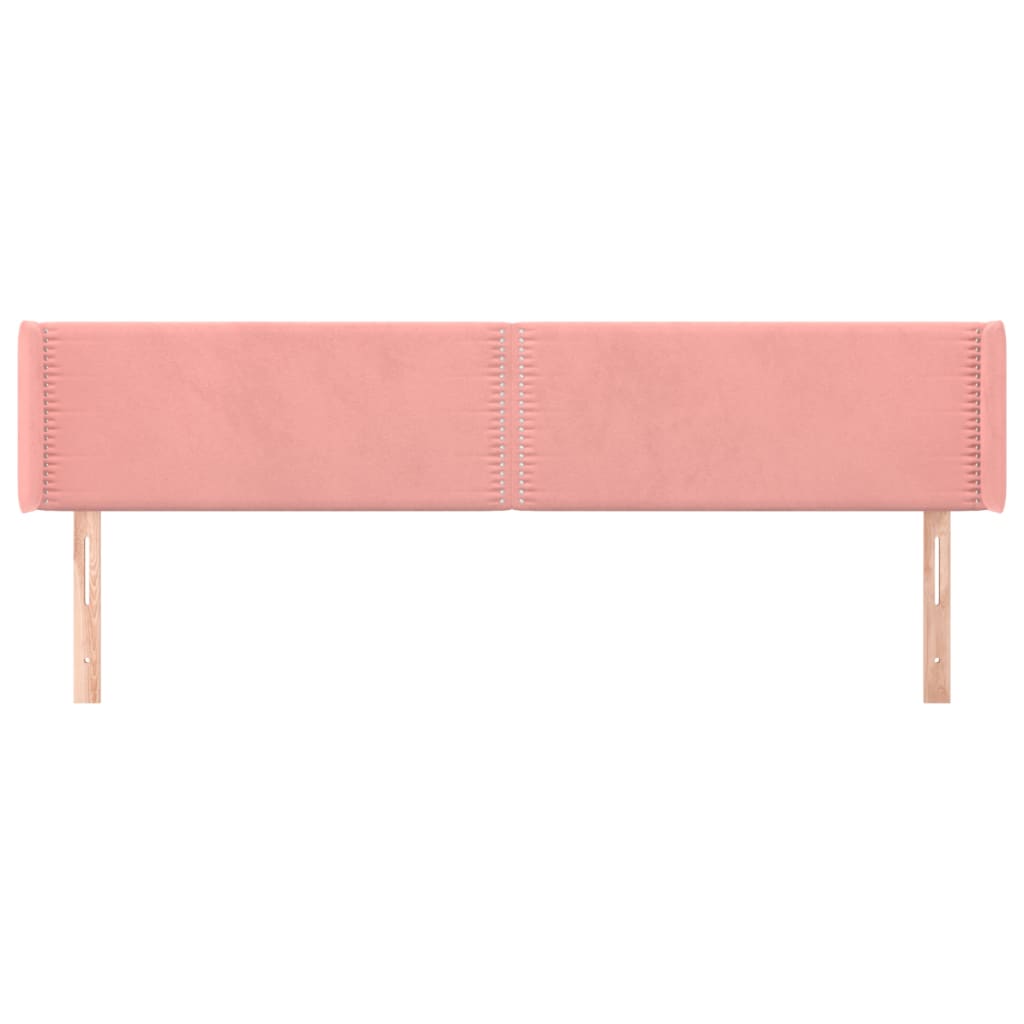 Hoofdbord met randen 183x16x78/88 cm fluweel roze Hoofdborden en voetborden | Creëer jouw Trendy Thuis | Gratis bezorgd & Retour | Trendy.nl