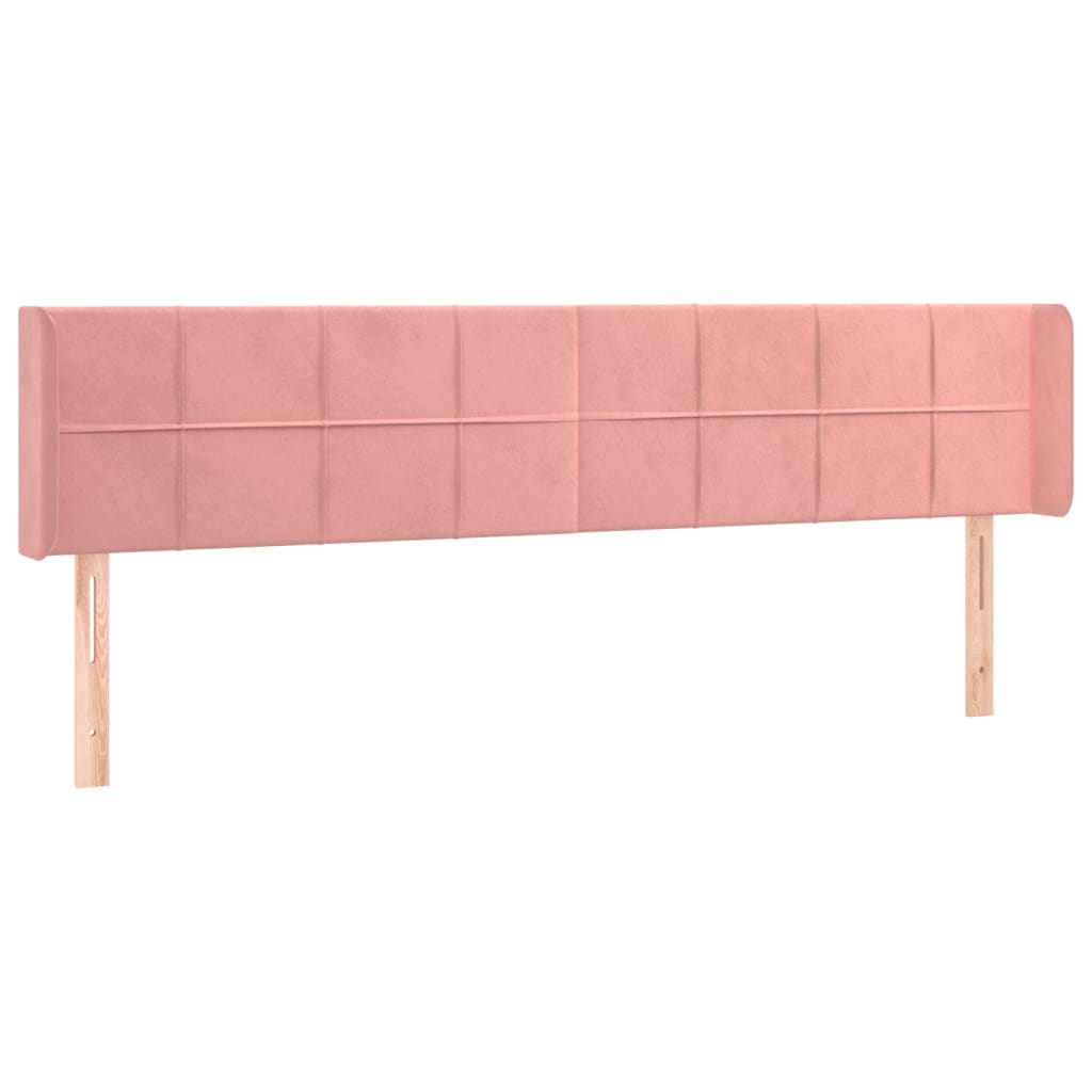 Hoofdbord met randen 163x16x78/88 cm fluweel roze Hoofdborden en voetborden | Creëer jouw Trendy Thuis | Gratis bezorgd & Retour | Trendy.nl