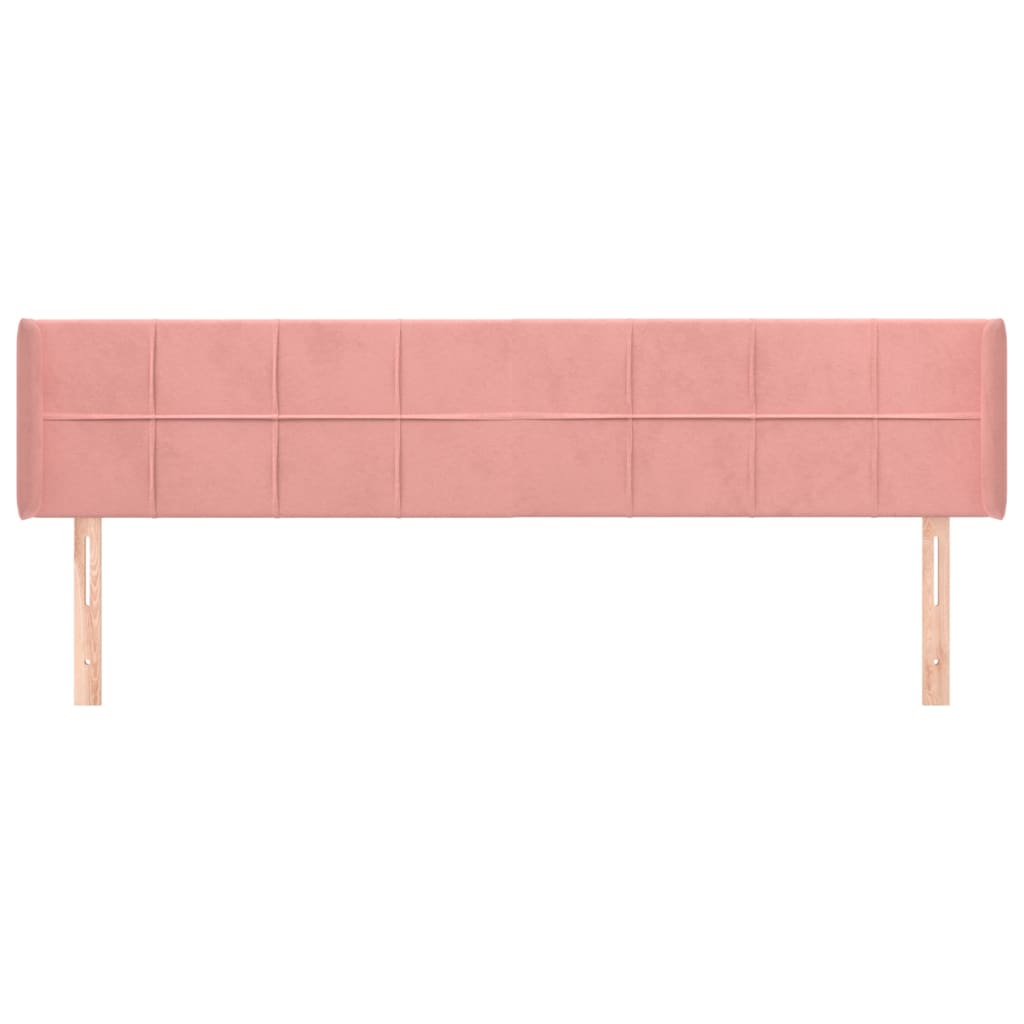 Hoofdbord met randen 163x16x78/88 cm fluweel roze Hoofdborden en voetborden | Creëer jouw Trendy Thuis | Gratis bezorgd & Retour | Trendy.nl