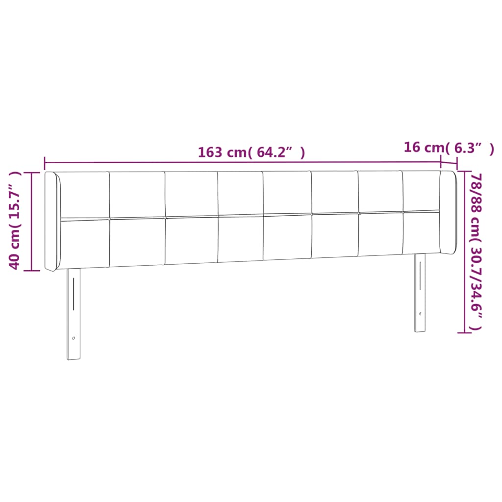 Hoofdbord met randen 163x16x78/88 cm fluweel roze Hoofdborden en voetborden | Creëer jouw Trendy Thuis | Gratis bezorgd & Retour | Trendy.nl