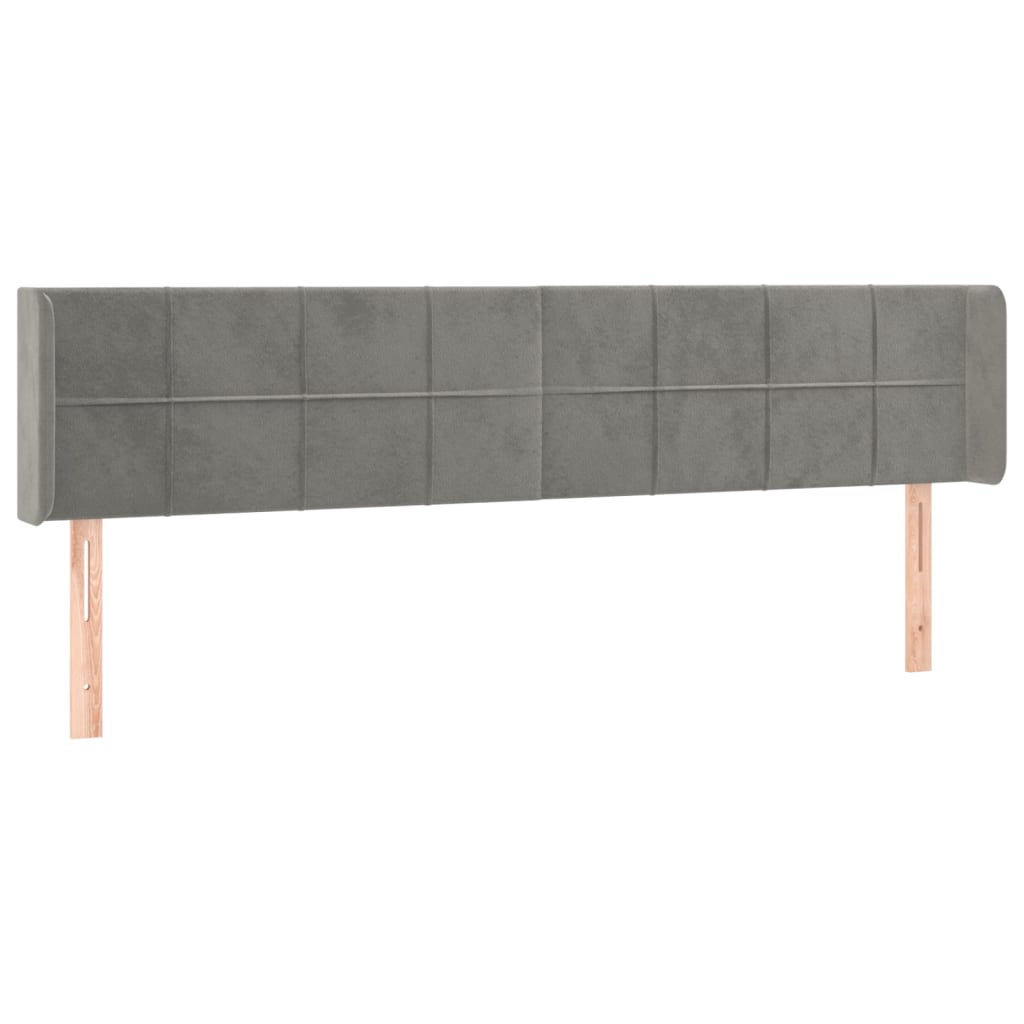 Hoofdbord met randen 183x16x78/88 cm fluweel lichtgrijs Hoofdborden en voetborden | Creëer jouw Trendy Thuis | Gratis bezorgd & Retour | Trendy.nl