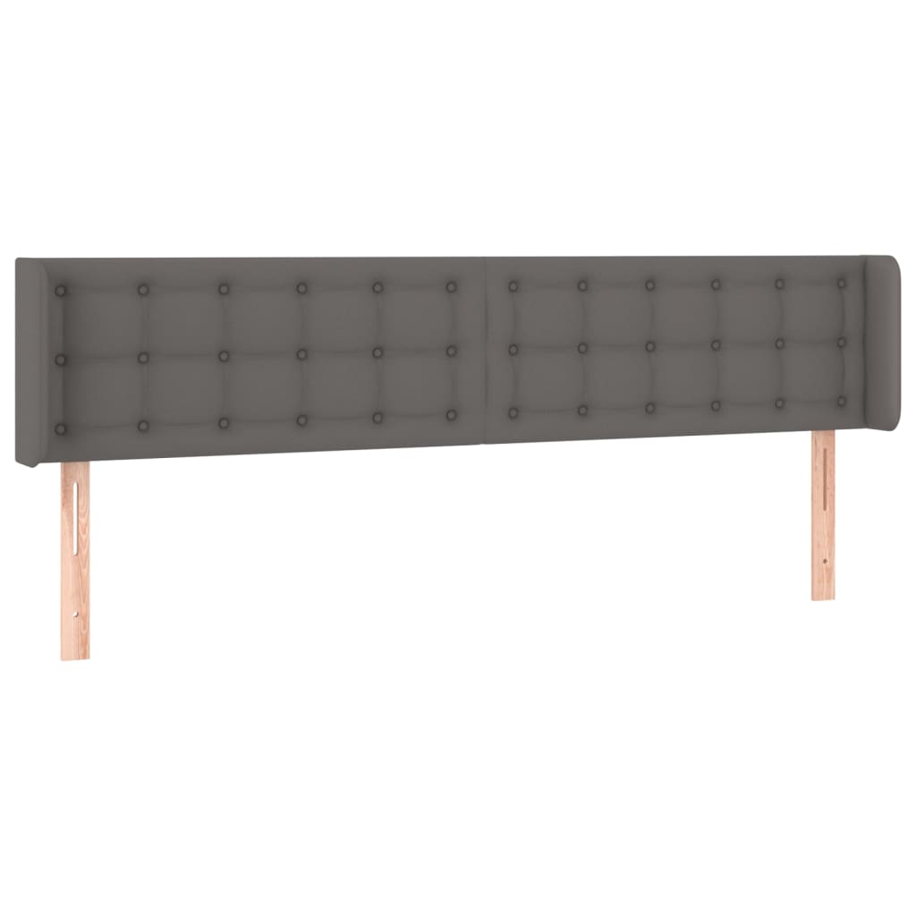 Hoofdbord met randen 163x16x78/88 cm kunstleer grijs Hoofdborden en voetborden | Creëer jouw Trendy Thuis | Gratis bezorgd & Retour | Trendy.nl