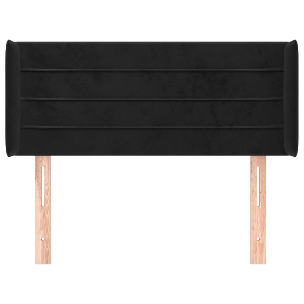 Hoofdbord met randen 93x16x78/88 cm fluweel zwart Hoofdborden en voetborden | Creëer jouw Trendy Thuis | Gratis bezorgd & Retour | Trendy.nl