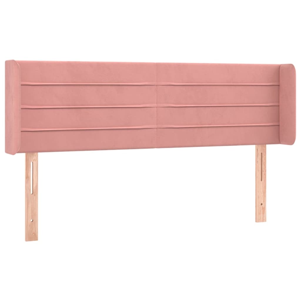 Hoofdbord met randen 147x16x78/88 cm fluweel roze Hoofdborden en voetborden | Creëer jouw Trendy Thuis | Gratis bezorgd & Retour | Trendy.nl