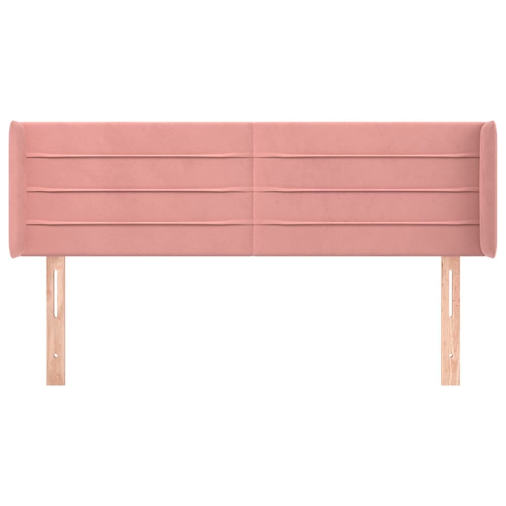 Hoofdbord met randen 147x16x78/88 cm fluweel roze Hoofdborden en voetborden | Creëer jouw Trendy Thuis | Gratis bezorgd & Retour | Trendy.nl