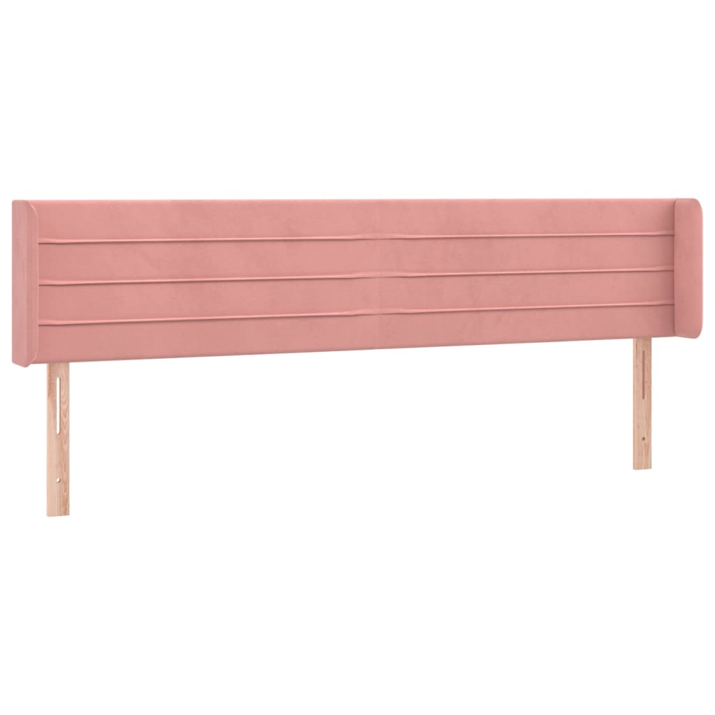 Hoofdbord met randen 163x16x78/88 cm fluweel roze Hoofdborden en voetborden | Creëer jouw Trendy Thuis | Gratis bezorgd & Retour | Trendy.nl