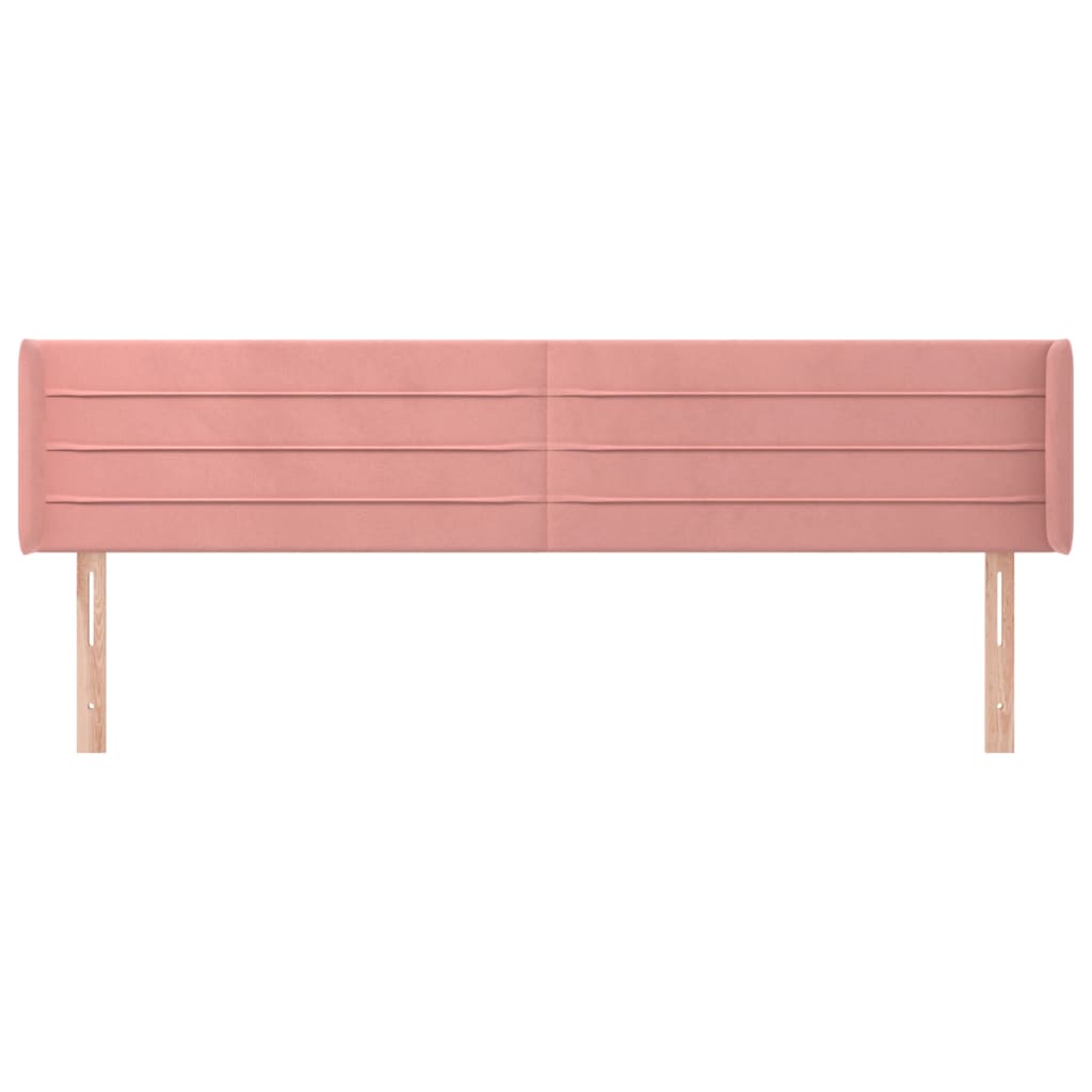 Hoofdbord met randen 163x16x78/88 cm fluweel roze Hoofdborden en voetborden | Creëer jouw Trendy Thuis | Gratis bezorgd & Retour | Trendy.nl