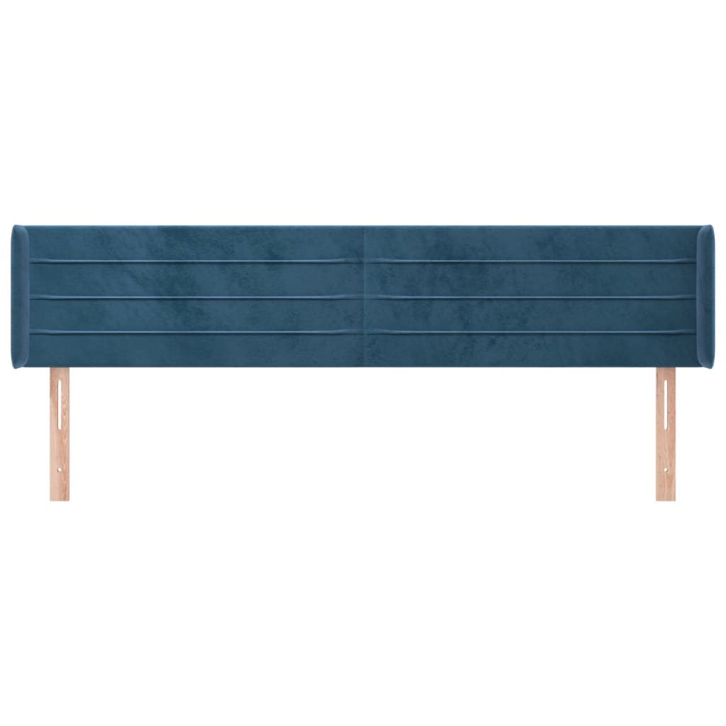 Hoofdbord met randen 203x16x78/88 cm fluweel donkerblauw Hoofdborden en voetborden | Creëer jouw Trendy Thuis | Gratis bezorgd & Retour | Trendy.nl