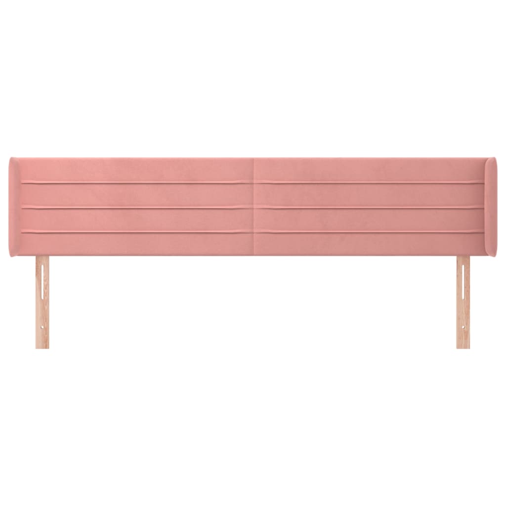 Hoofdbord met randen 203x16x78/88 cm fluweel roze Hoofdborden en voetborden | Creëer jouw Trendy Thuis | Gratis bezorgd & Retour | Trendy.nl