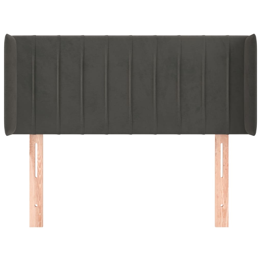 Hoofdbord met randen 93x16x78/88 cm fluweel donkergrijs Hoofdborden en voetborden | Creëer jouw Trendy Thuis | Gratis bezorgd & Retour | Trendy.nl