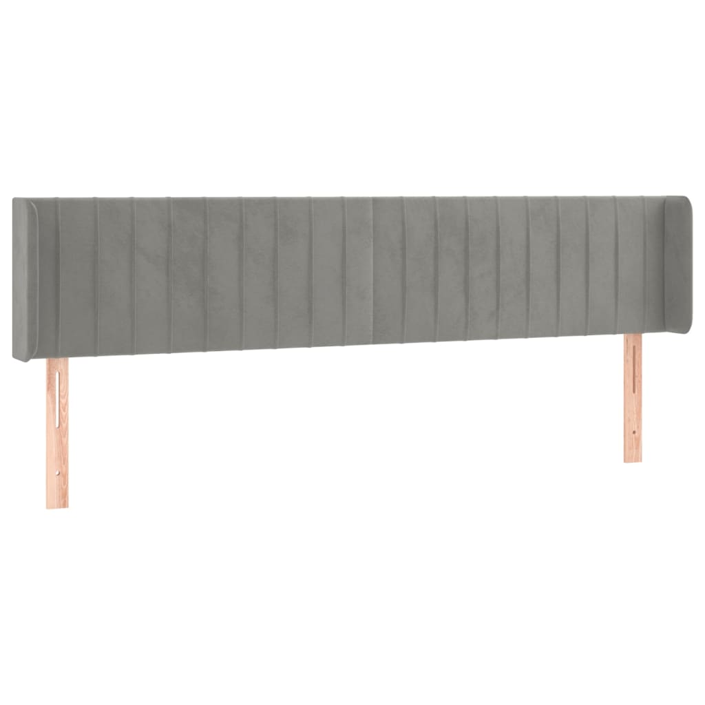 Hoofdbord met randen 183x16x78/88 cm fluweel lichtgrijs Hoofdborden en voetborden | Creëer jouw Trendy Thuis | Gratis bezorgd & Retour | Trendy.nl