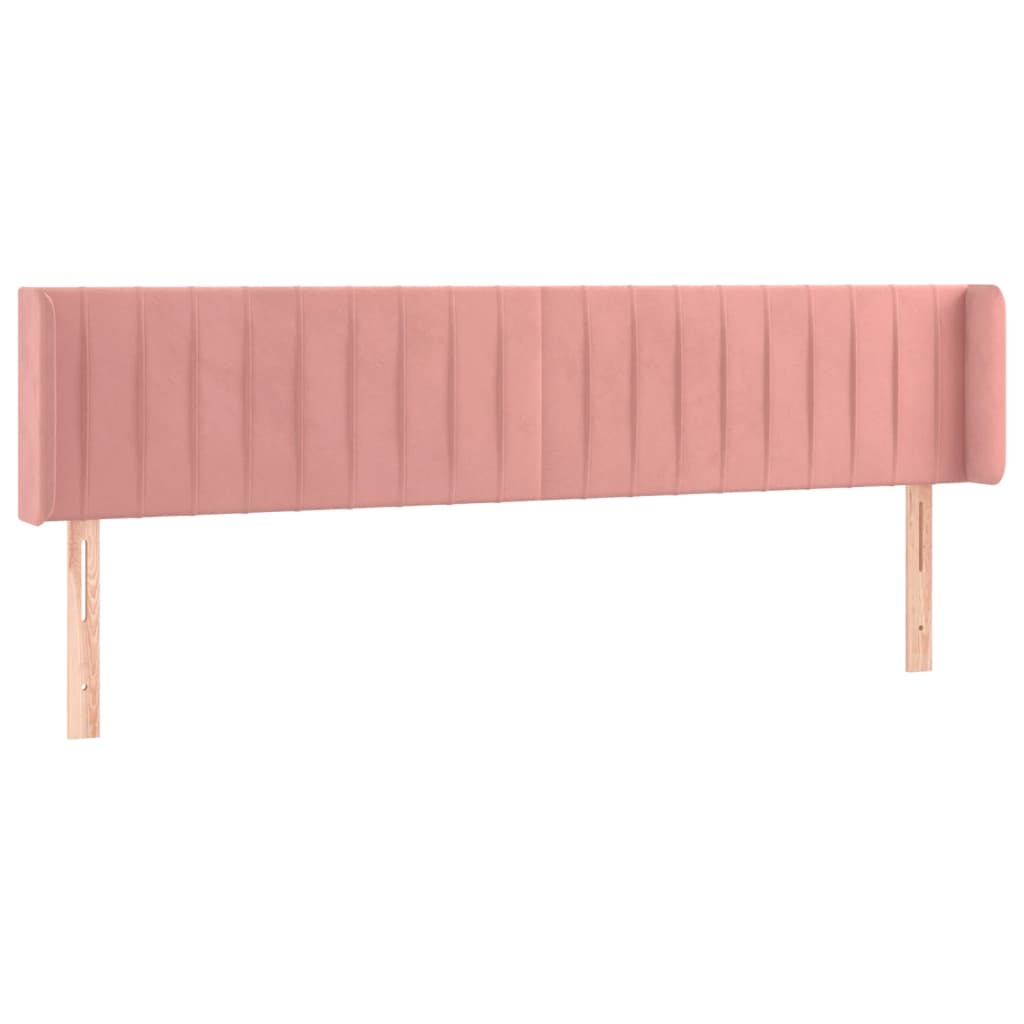 Hoofdbord met randen 183x16x78/88 cm fluweel roze Hoofdborden en voetborden | Creëer jouw Trendy Thuis | Gratis bezorgd & Retour | Trendy.nl