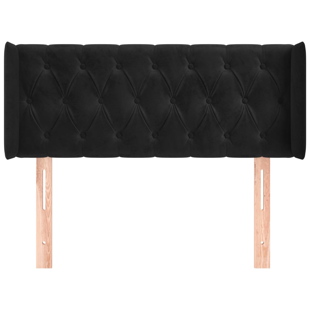 Hoofdbord met randen 103x16x78/88 cm fluweel zwart Hoofdborden en voetborden | Creëer jouw Trendy Thuis | Gratis bezorgd & Retour | Trendy.nl