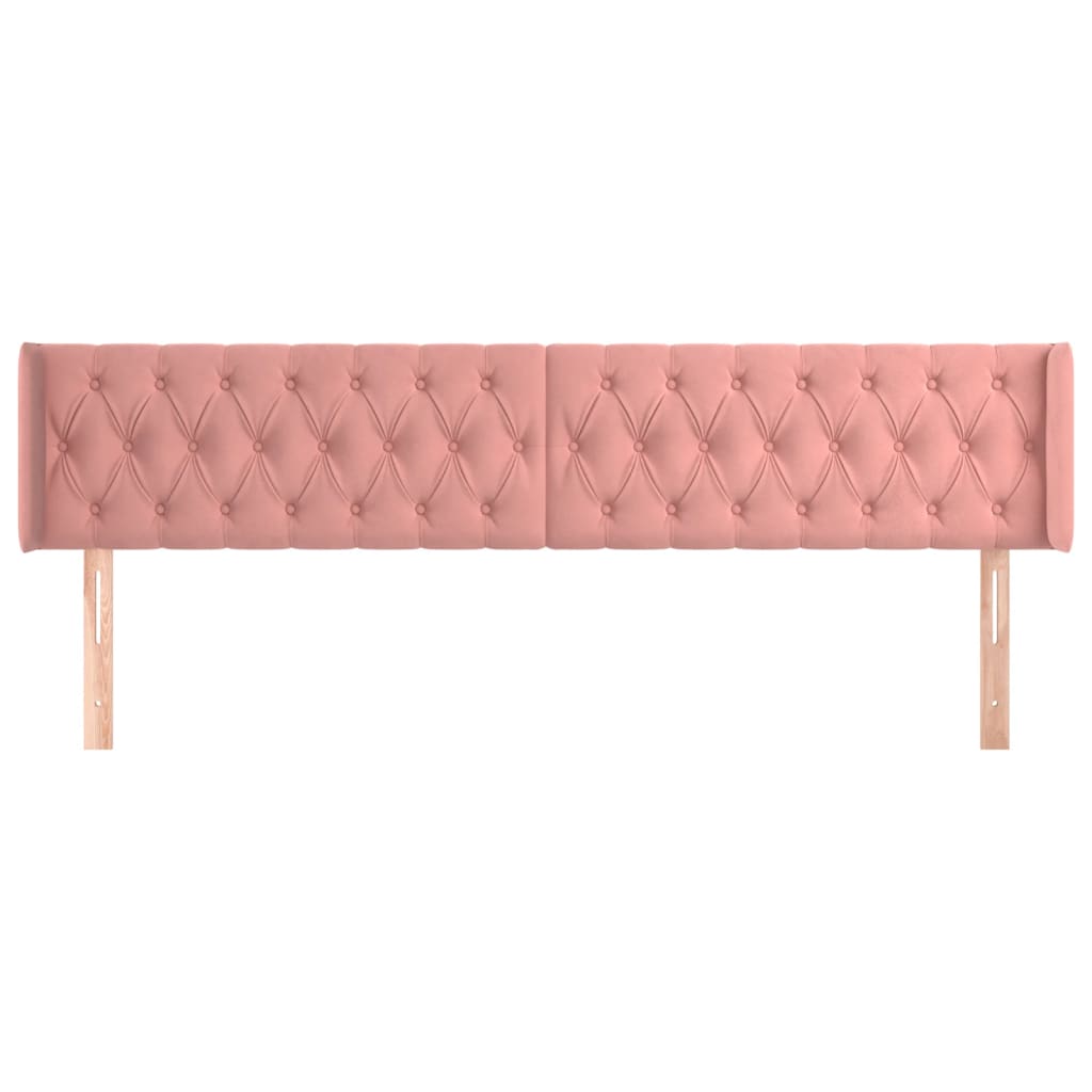 Hoofdbord met randen 203x16x78/88 cm fluweel roze Hoofdborden en voetborden | Creëer jouw Trendy Thuis | Gratis bezorgd & Retour | Trendy.nl