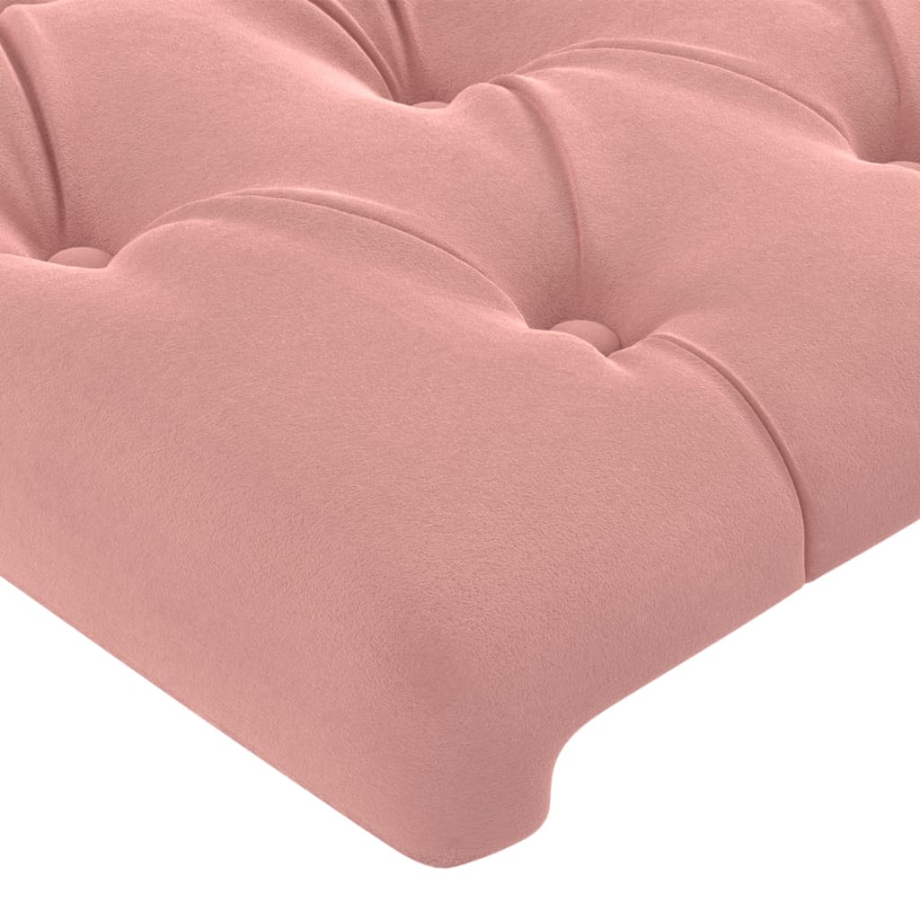Hoofdbord met randen 203x16x78/88 cm fluweel roze Hoofdborden en voetborden | Creëer jouw Trendy Thuis | Gratis bezorgd & Retour | Trendy.nl