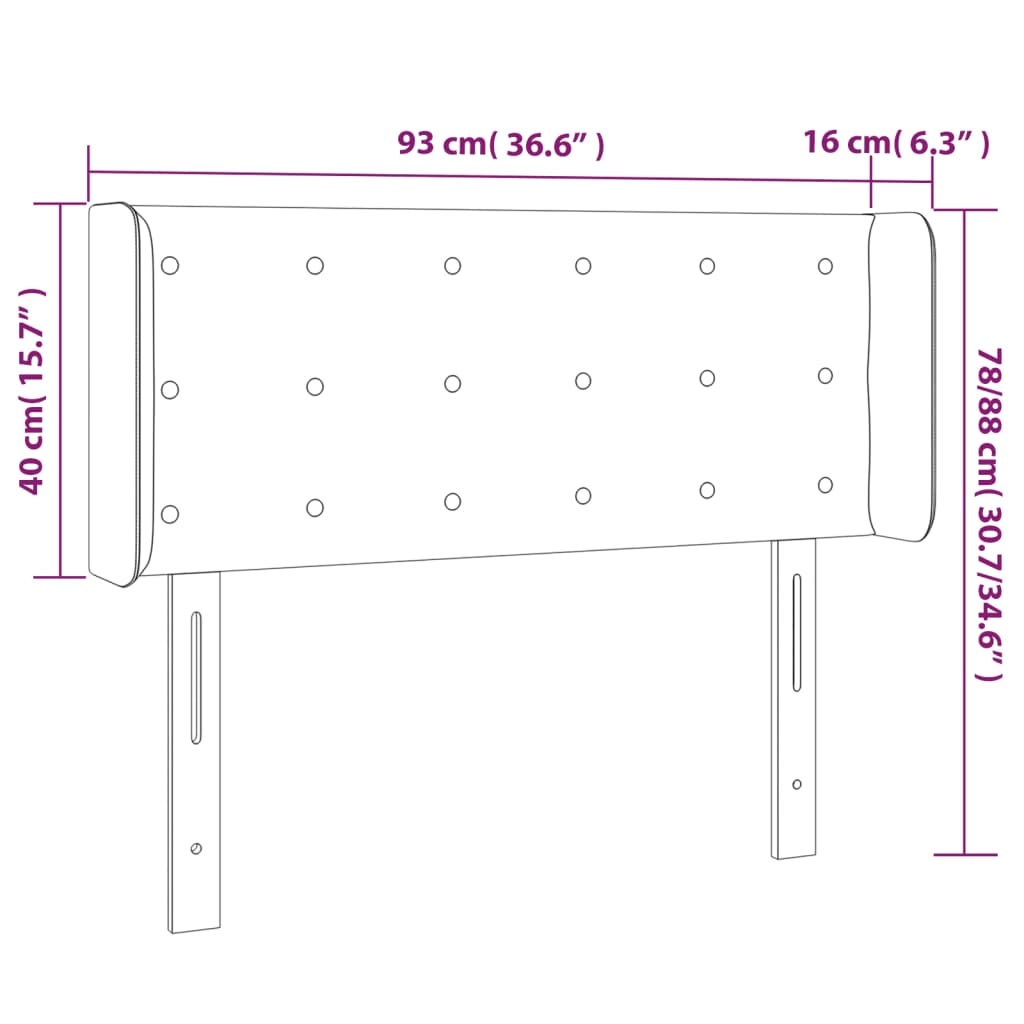 Hoofdbord met randen 93x16x78/88 cm fluweel roze Hoofdborden en voetborden | Creëer jouw Trendy Thuis | Gratis bezorgd & Retour | Trendy.nl