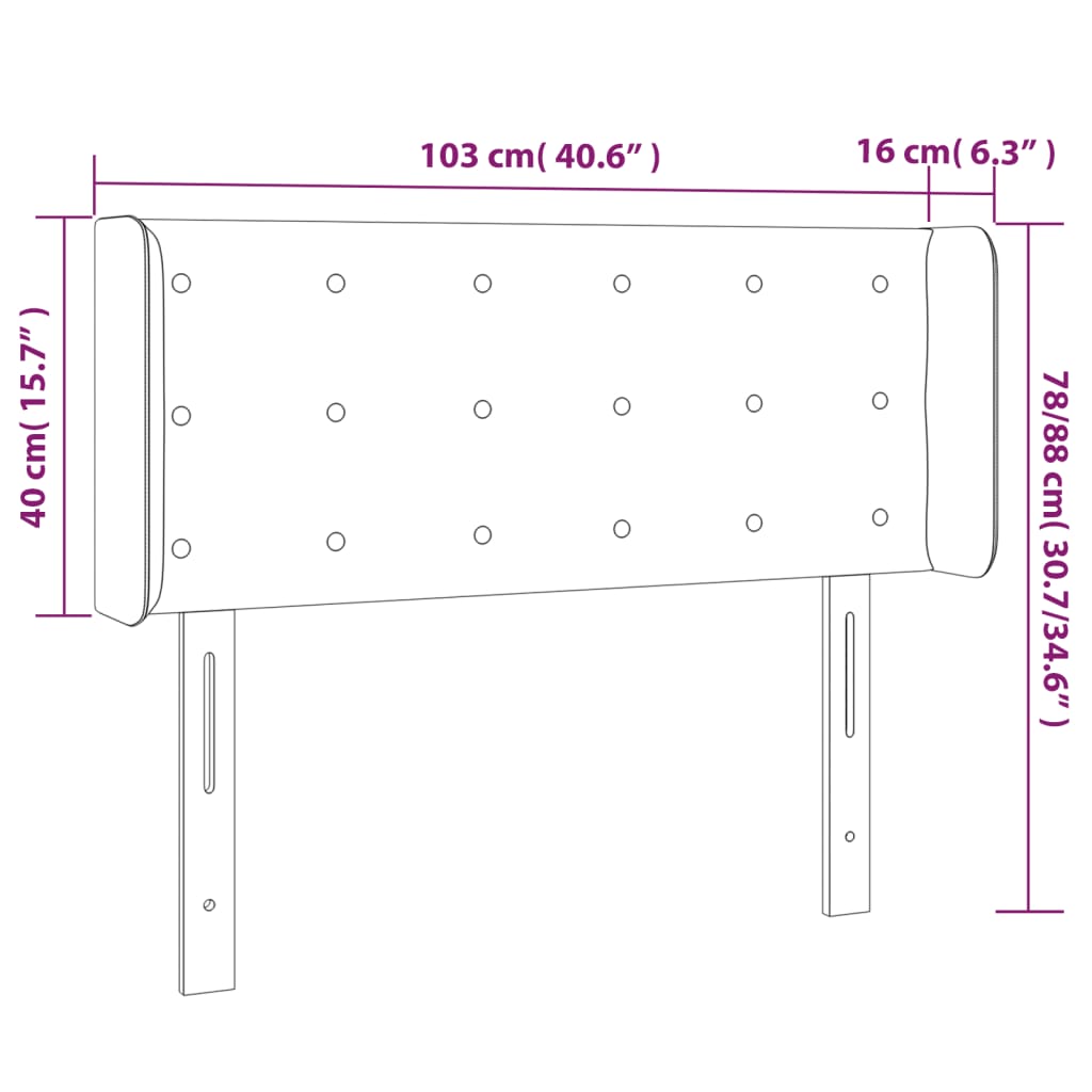 Hoofdbord met randen 103x16x78/88 cm fluweel roze Hoofdborden en voetborden | Creëer jouw Trendy Thuis | Gratis bezorgd & Retour | Trendy.nl