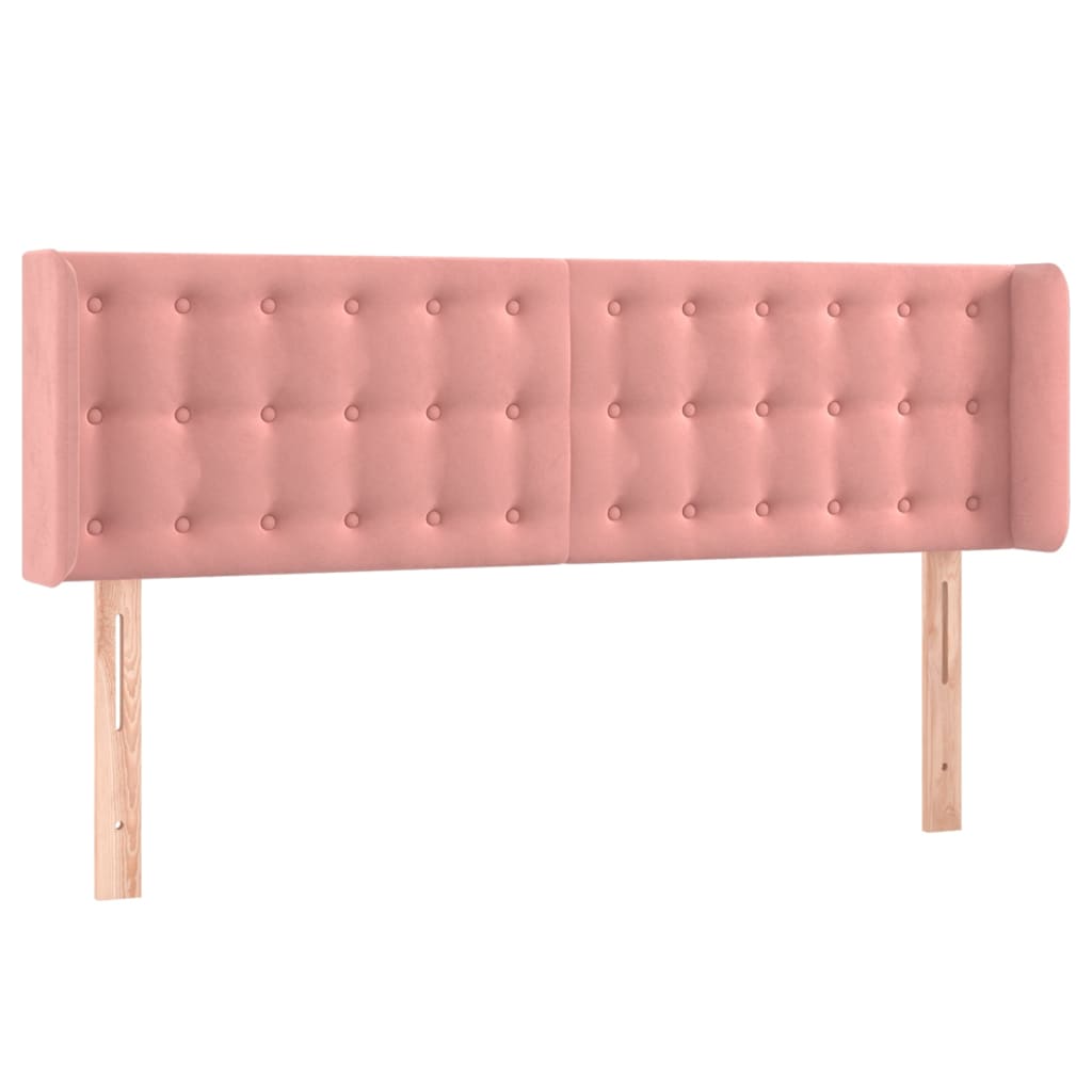 Hoofdbord met randen 147x16x78/88 cm fluweel roze Hoofdborden en voetborden | Creëer jouw Trendy Thuis | Gratis bezorgd & Retour | Trendy.nl