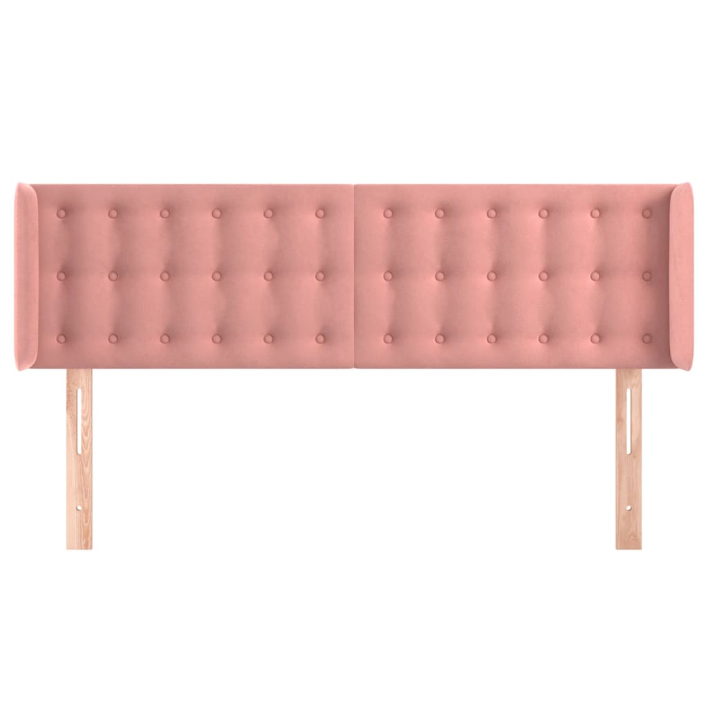 Hoofdbord met randen 147x16x78/88 cm fluweel roze Hoofdborden en voetborden | Creëer jouw Trendy Thuis | Gratis bezorgd & Retour | Trendy.nl