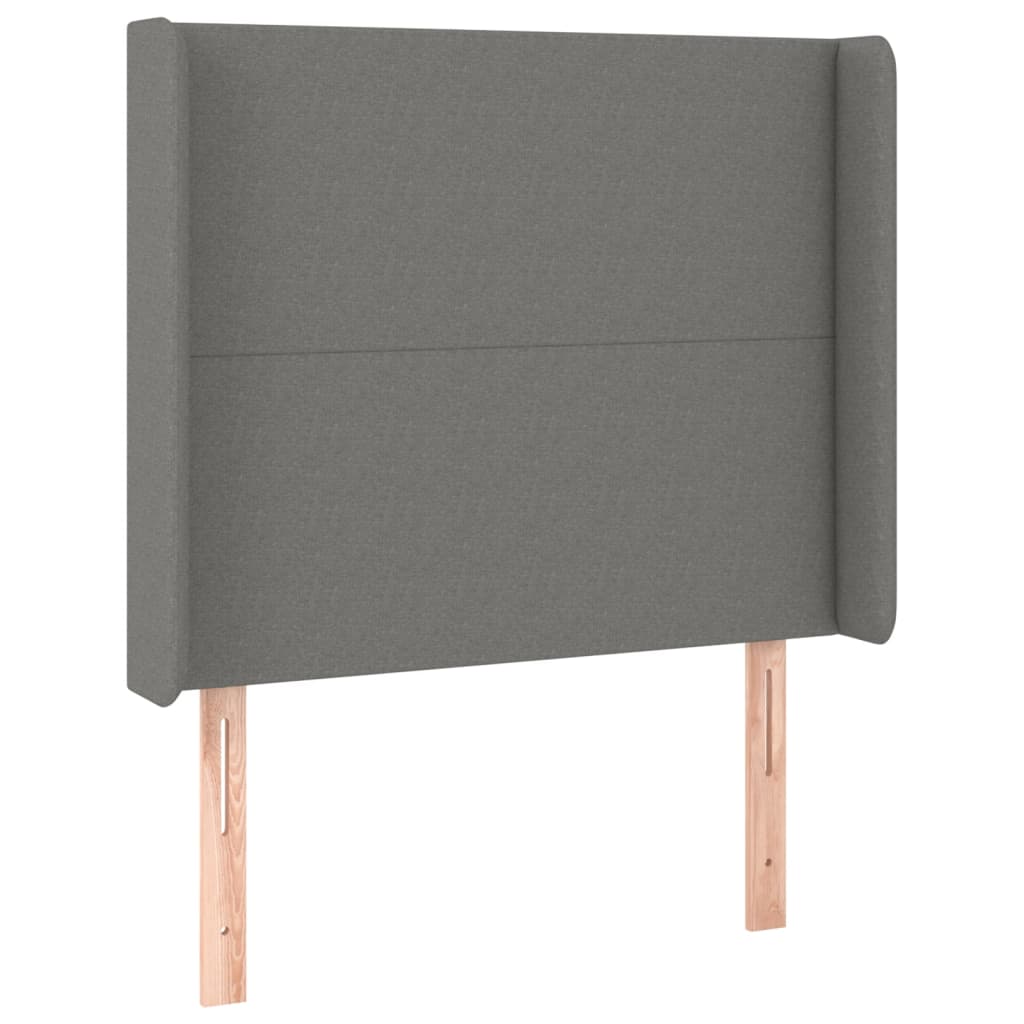 Hoofdbord met randen 83x16x118/128 cm stof donkergrijs Hoofdborden en voetborden | Creëer jouw Trendy Thuis | Gratis bezorgd & Retour | Trendy.nl