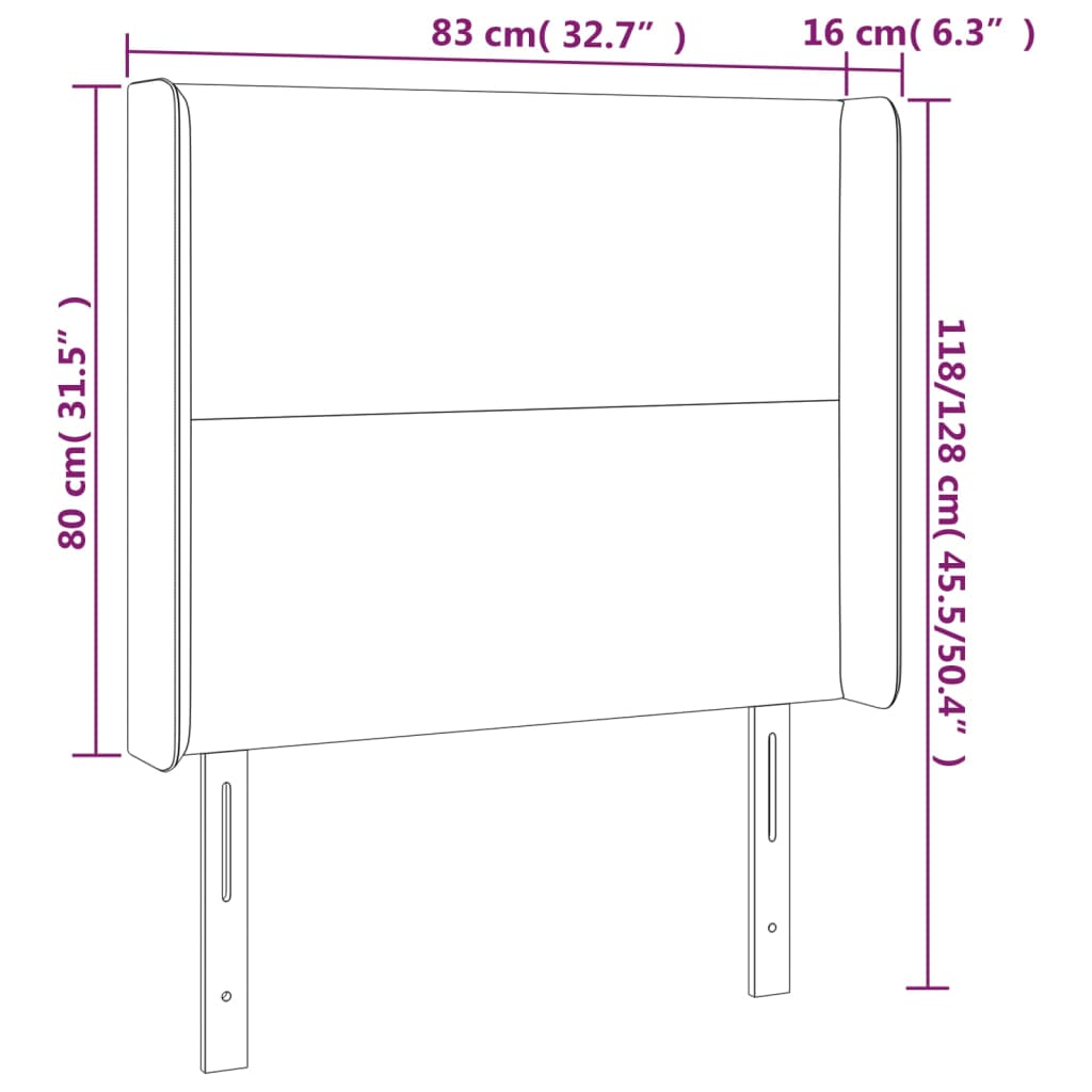 Hoofdbord met randen 83x16x118/128 cm stof donkergrijs Hoofdborden en voetborden | Creëer jouw Trendy Thuis | Gratis bezorgd & Retour | Trendy.nl