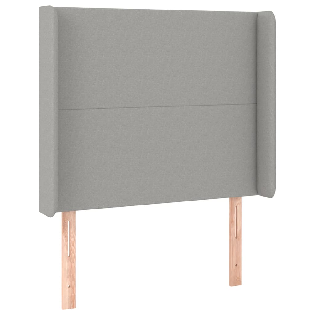 Hoofdbord met randen 93x16x118/128 cm stof lichtgrijs Hoofdborden en voetborden | Creëer jouw Trendy Thuis | Gratis bezorgd & Retour | Trendy.nl