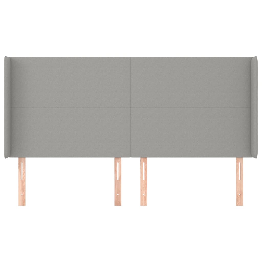 Hoofdbord met randen 163x16x118/128 cm stof lichtgrijs Hoofdborden en voetborden | Creëer jouw Trendy Thuis | Gratis bezorgd & Retour | Trendy.nl