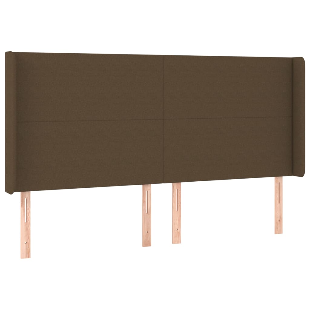 Hoofdbord met randen 183x16x118/128 cm stof donkerbruin Hoofdborden en voetborden | Creëer jouw Trendy Thuis | Gratis bezorgd & Retour | Trendy.nl