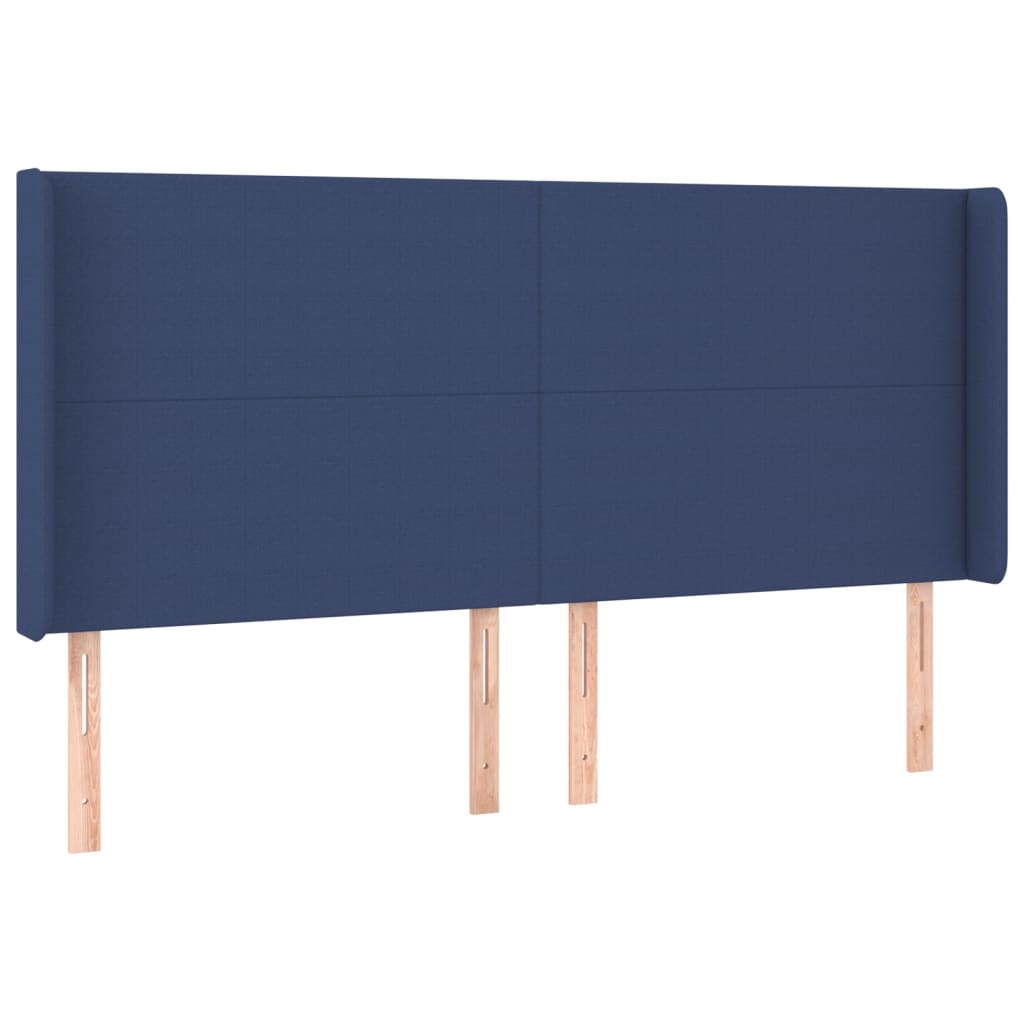 Hoofdbord met randen 183x16x118/128 cm stof blauw Hoofdborden en voetborden | Creëer jouw Trendy Thuis | Gratis bezorgd & Retour | Trendy.nl