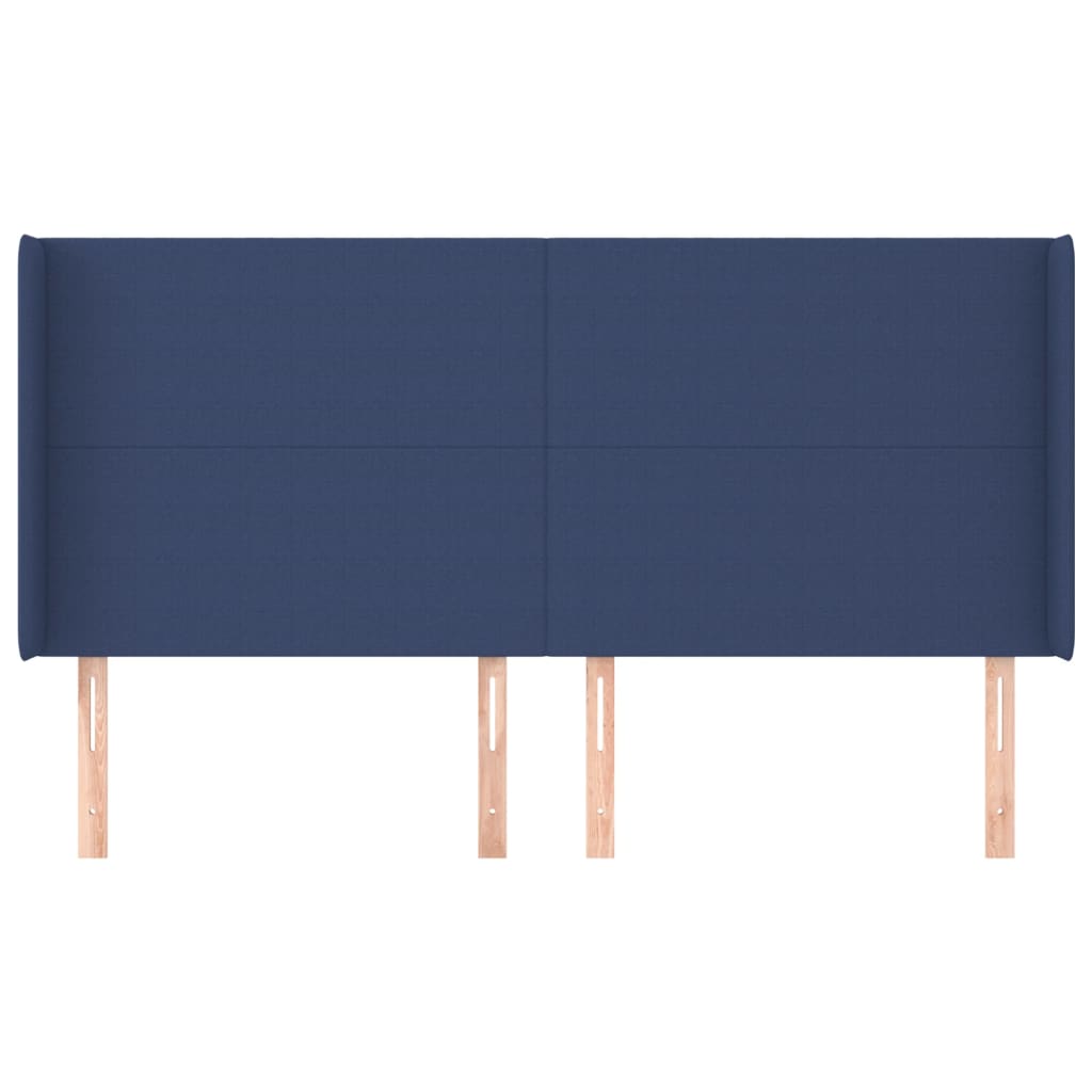 Hoofdbord met randen 183x16x118/128 cm stof blauw Hoofdborden en voetborden | Creëer jouw Trendy Thuis | Gratis bezorgd & Retour | Trendy.nl