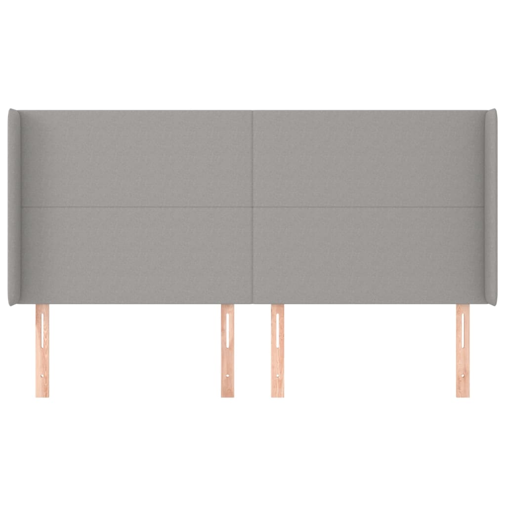 Hoofdbord met randen 203x16x118/128 cm stof lichtgrijs Hoofdborden en voetborden | Creëer jouw Trendy Thuis | Gratis bezorgd & Retour | Trendy.nl