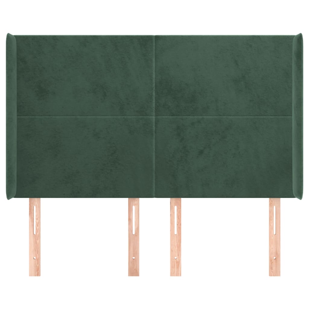 Hoofdbord met randen 147x16x118/128 cm fluweel donkergroen Hoofdborden en voetborden | Creëer jouw Trendy Thuis | Gratis bezorgd & Retour | Trendy.nl