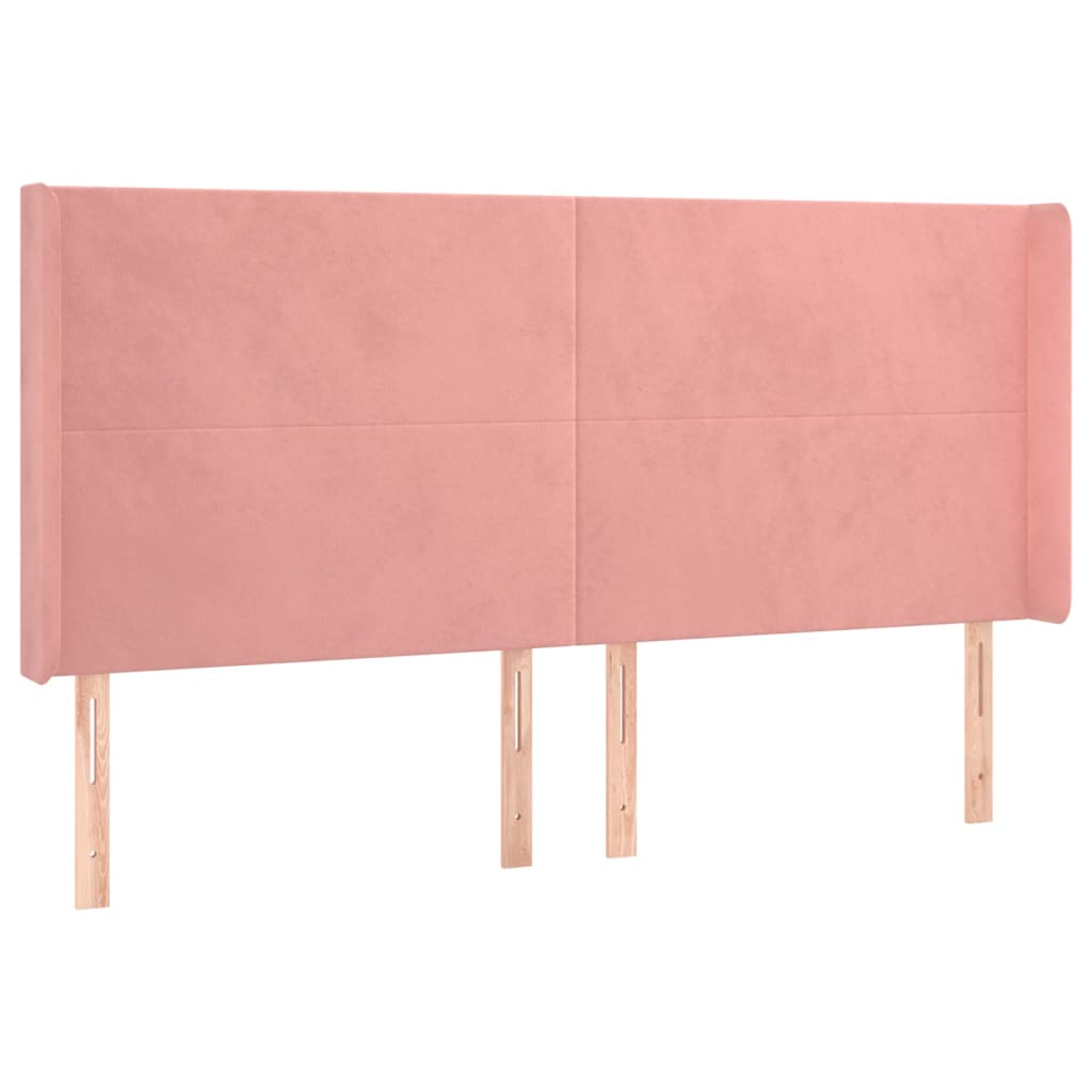 Hoofdbord met randen 183x16x118/128 cm fluweel roze Hoofdborden en voetborden | Creëer jouw Trendy Thuis | Gratis bezorgd & Retour | Trendy.nl