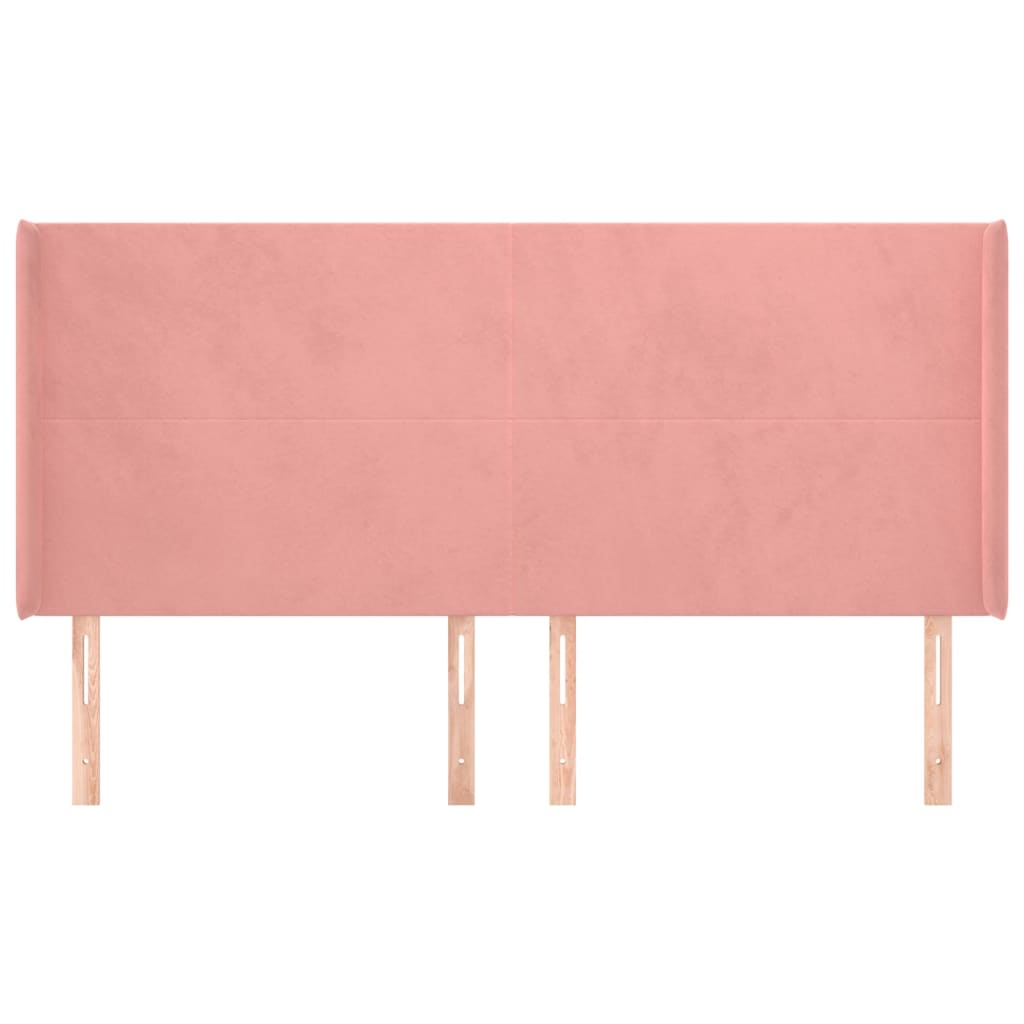 Hoofdbord met randen 183x16x118/128 cm fluweel roze Hoofdborden en voetborden | Creëer jouw Trendy Thuis | Gratis bezorgd & Retour | Trendy.nl