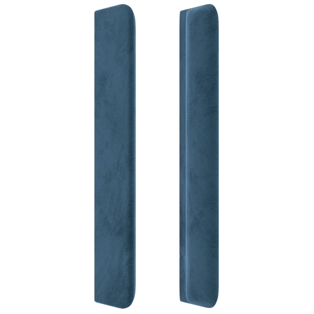 Hoofdbord met randen 203x16x118/128 cm fluweel donkerblauw Hoofdborden en voetborden | Creëer jouw Trendy Thuis | Gratis bezorgd & Retour | Trendy.nl