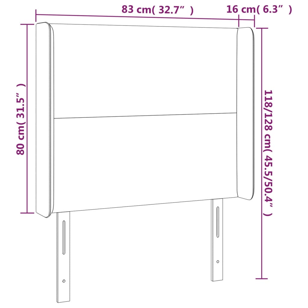 Hoofdbord met randen 83x16x118/128 cm kunstleer zwart Hoofdborden en voetborden | Creëer jouw Trendy Thuis | Gratis bezorgd & Retour | Trendy.nl